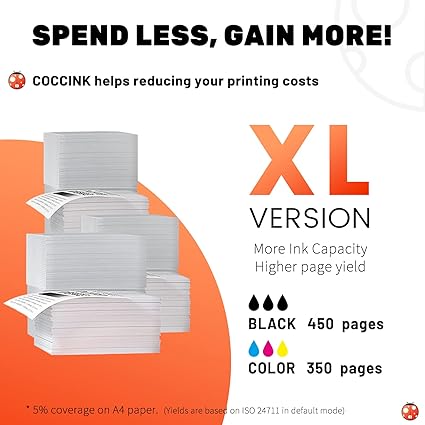 COCCINK PG-275XL CL-276 XL Printer Ink Replacement for Canon Printers